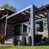 black pergola entry
